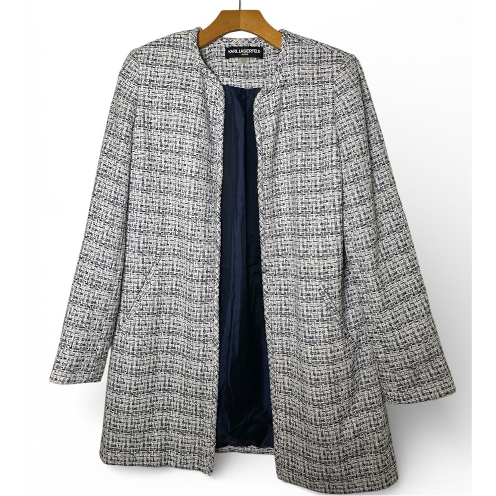 NWOT old money Karl Lagerfeld Paris Tweed 31 inch jacket